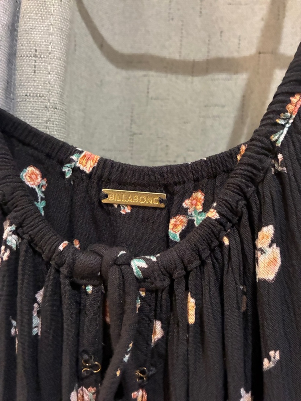 Billabong Black Floral Tie-Front Sundress - Picture 2 of 4